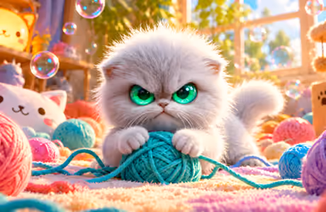Animals wallpapers: kitten, room, paws, ball