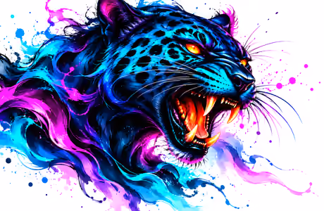 Splash Wallpapers: cheetah, red eyes, fangs, roar