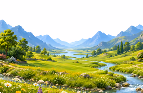 Village Wallpapers for Samsung/Xiaomi (2000x2000): mountains, valley, cabin, stream