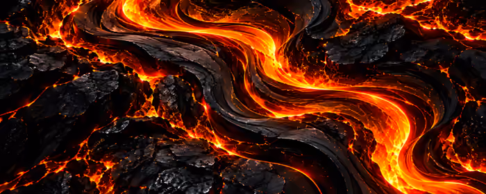 Dual Monitor Wallpapers (7680x2160): lava, stones, heat, fire