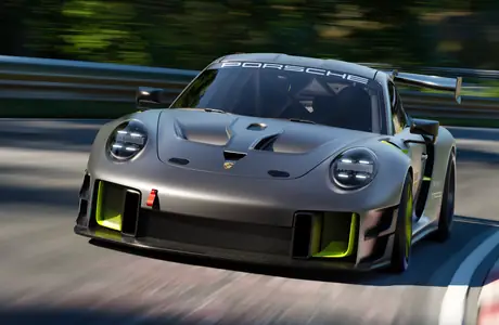 Обои размытость: Porsche 911 GT2 RS, гонка, трасса, скорость