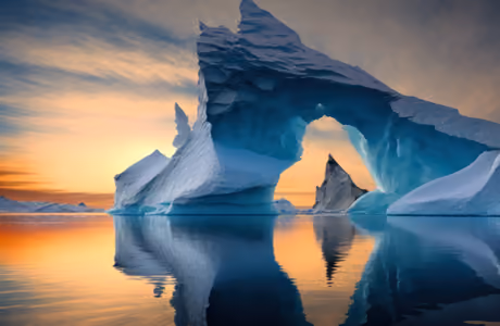 Nature wallpapers: iceberg, sea, sunset, reflection