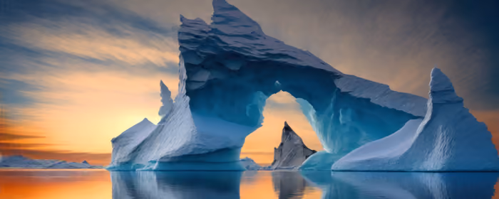 UltraWide 21:9 Horizon wallpapers (2560x1080): iceberg, sea, sunset, reflection