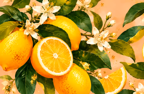 Microsoft Surface 12.4″ Blossom wallpapers (1536x1024): lemon, flowers, leaves, still-life