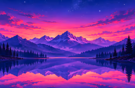wXGA++ Lake wallpapers (1600x900): sunset, mountains, lake, forest