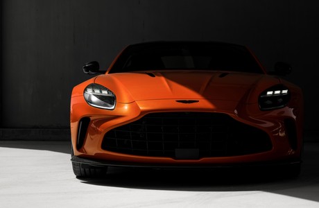 Stunning Orange Sports Aston Martin Vantage Middle East in Dramatic Lighting