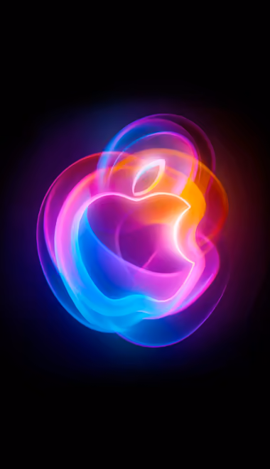 Обои Apple Inc для Samsung Galaxy S22 Ultra/S23 Ultra (1440x3088): Apple Inc, логотип, неон, свет