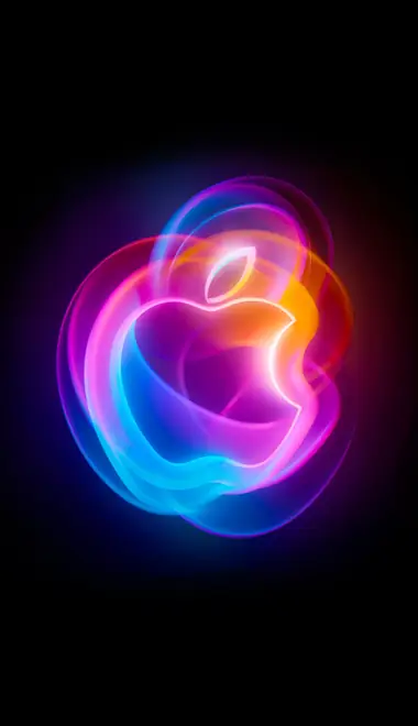 Обои креативность для Sony Xperia 1/Xperia 1 III/Xperia PRO-I (1644x3840): Apple Inc, логотип, неон, свет