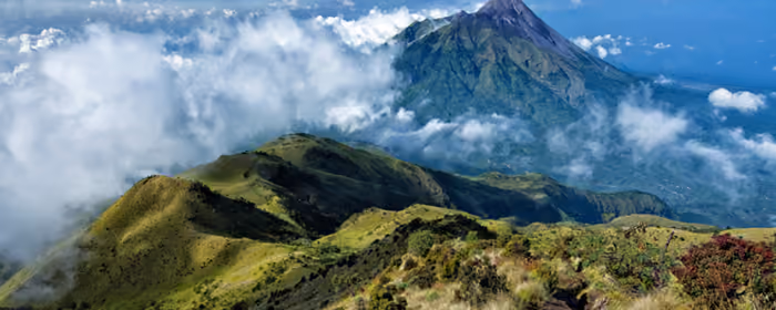 UltraWide 32:9 Nature wallpapers (5120x1440): Java Island, mountains, volcano, valley
