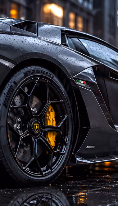 Power Wallpapers for Samsung Galaxy A13/A14/A53, Realme 12 Pro 5G, POCO M5 (1080x2408): Lamborghini Aventador, carbon fiber, body kit, spoiler