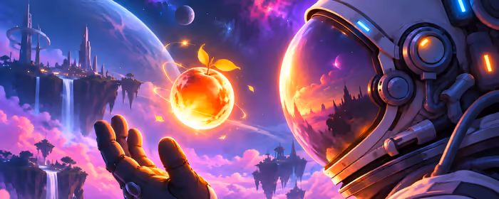 5K2K UltraWide 21:9 Spacesuit wallpapers (5120x2160): astronaut, apple, clouds, planet