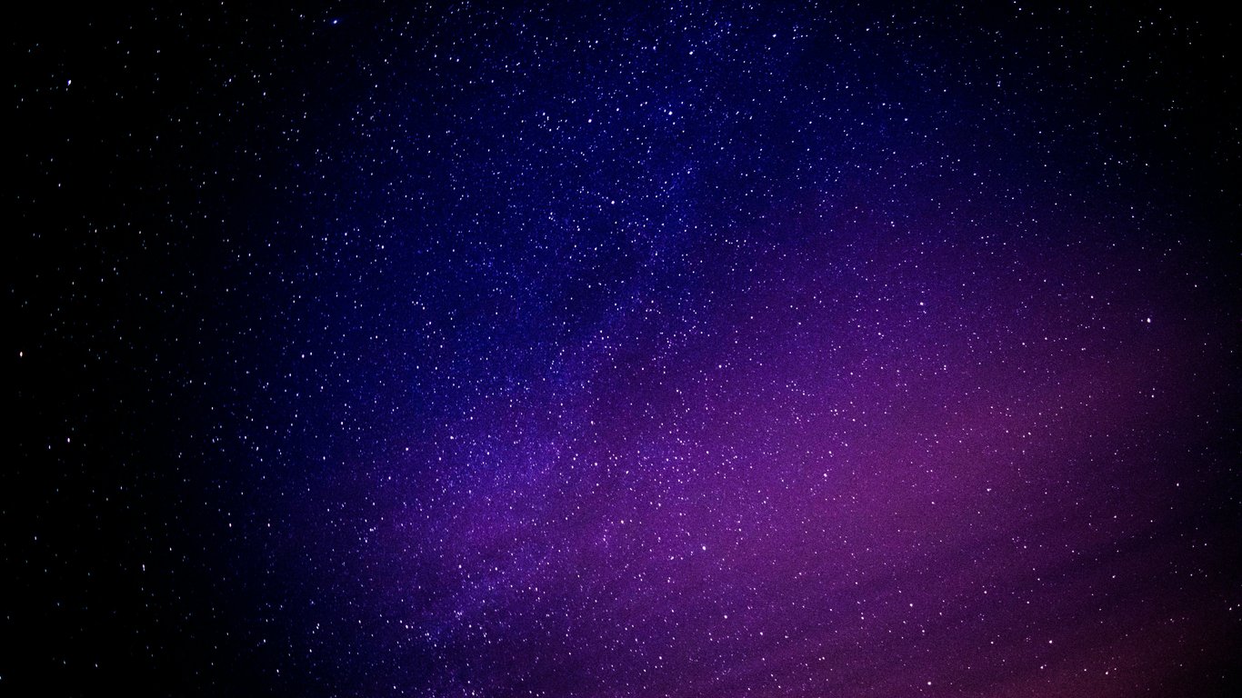 Ночное звездное небо с галактикой - Обои для ноутбука WXGA в разрешении 1366x768