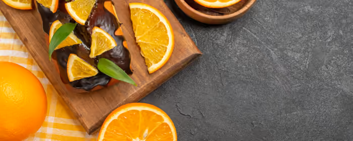 UltraWide 21:9 Food wallpapers (2560x1080): orange, chocolate, cake, bowl