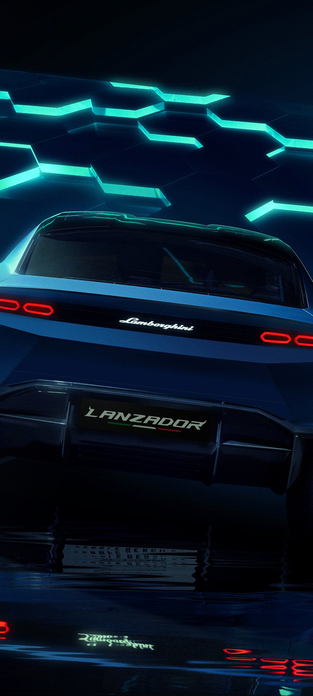 Lamborghini Lanzador rear view - Wallpapers for Samsung Galaxy M55, POCO M4/X4/X5, Xiaomi Redmi 12/13/Note 13/Note 14/Note 14S in 1080x2400 resolution