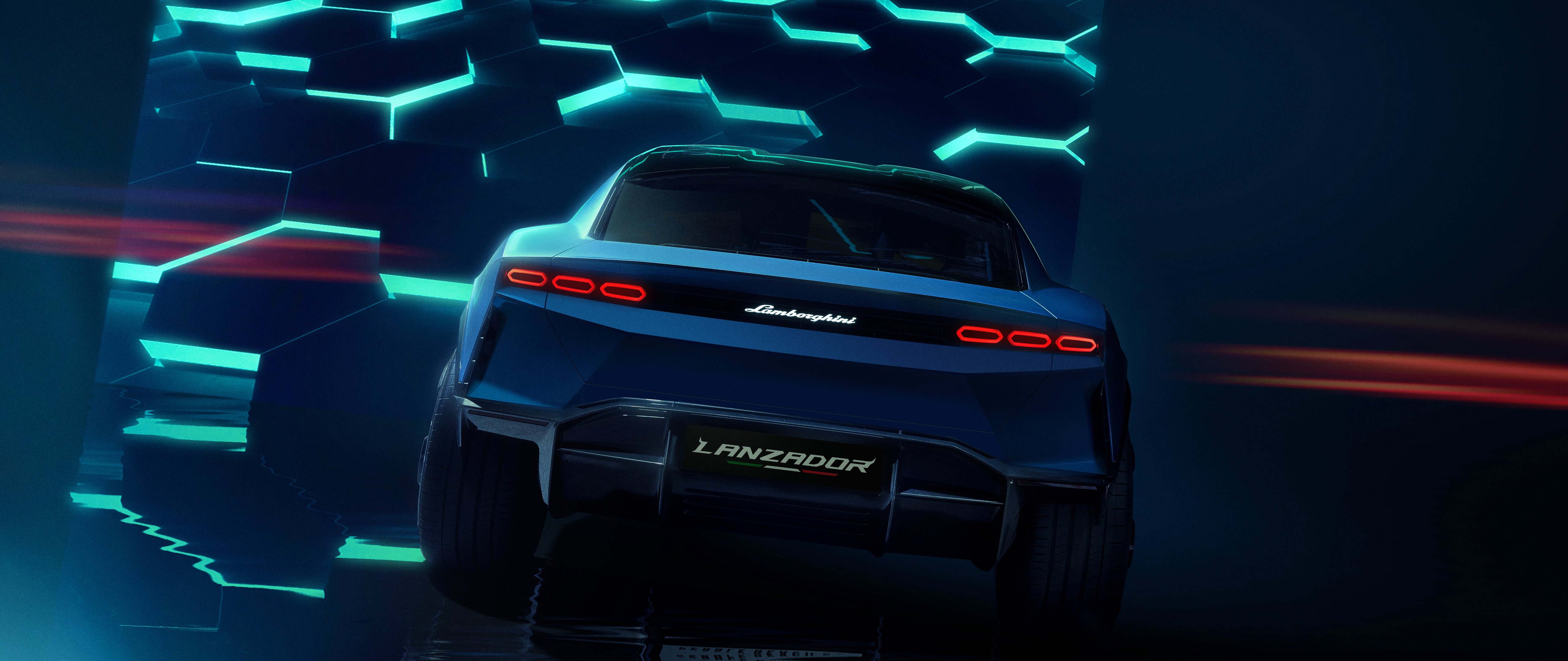 Lamborghini Lanzador rear view - 5K2K UltraWide 21:9 wallpapers in 5120x2160 resolution