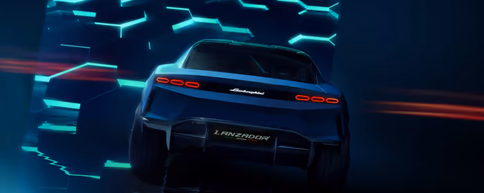 Dual Monitor Wallpapers (7680x2160): Lamborghini Lanzador, concept, performance SUV, electric vehicle