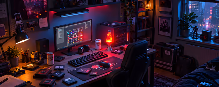 Dual Monitor Wallpapers Interior design (7680x2160): workspace, room, window, cityscape