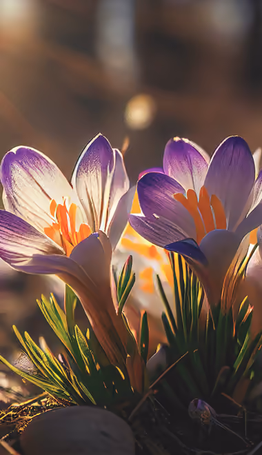 Nature Wallpapers for iPhone 6/6S/7/8/SE2/SE3 (750x1334): crocuses, spring, sunshine, forest