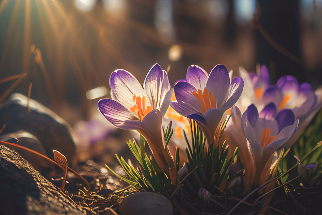 Purple Crocuses in Spring Light - Wallpapers for Samsung, HTC, Sony in 540x960 resolution