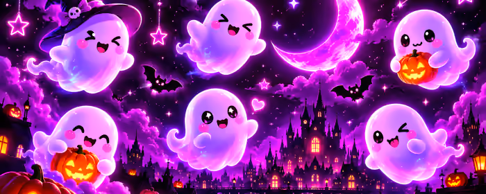 5K2K UltraWide 21:9 wallpapers (5120x2160): Halloween, jack-o-lantern, ghost, castle