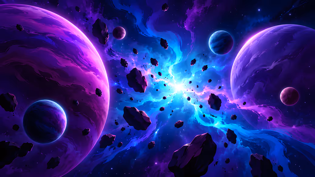 Planetary Vortex with Meteorites - Wallpapers for iPad 10.2″ in 2160x2160 resolution