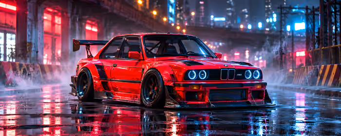 UltraWide 32:9 обои машины (5120x1440): BMW M3, карбон, улица, ночь