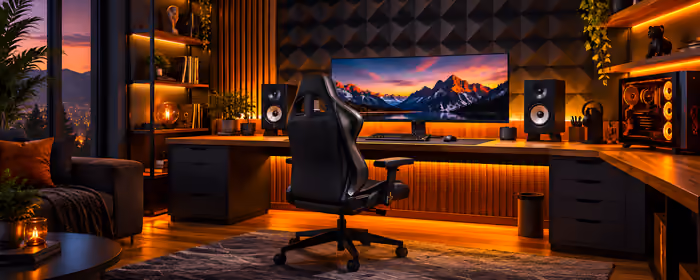 Dual Monitor Wallpapers (7680x2160): workspace, pc, monitor, speakers