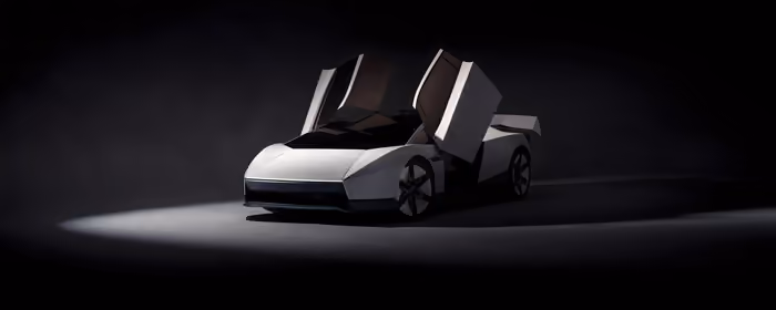 UltraWide 32:9 обои (3840x1080): Tesla Roadster, гиперкар, электромобиль, раздвижные двери