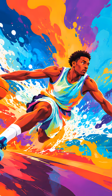 Energy Wallpapers for Samsung Galaxy Z Flip6, Motorola Razr 2025 (1080x2640): basketball-player, ball, court, splash