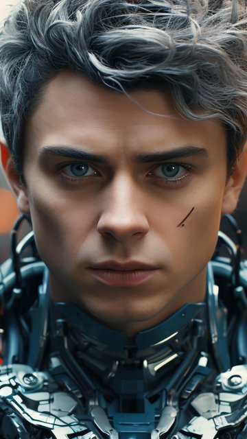 Man with a robot body - Wallpapers for Nokia, Samsung in 360x640 resolution