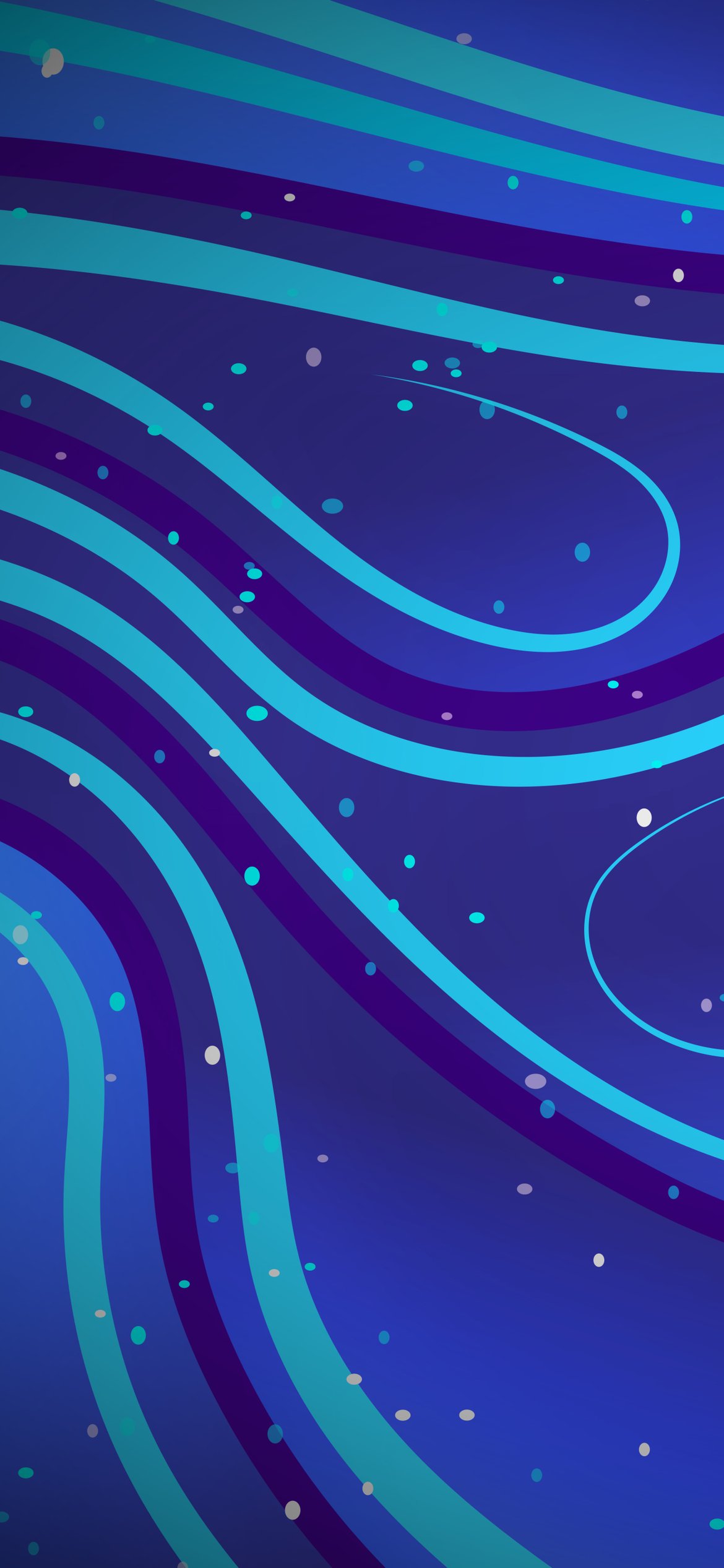 Blue abstract wave pattern with dots - Wallpapers for iPhone 12 Pro/13 Pro/14 in 1170x2532 resolution