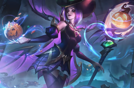 HDV 720p обои посох (1280x720): Ле Блан, League Of Legends, Хэллоуин, ведьма