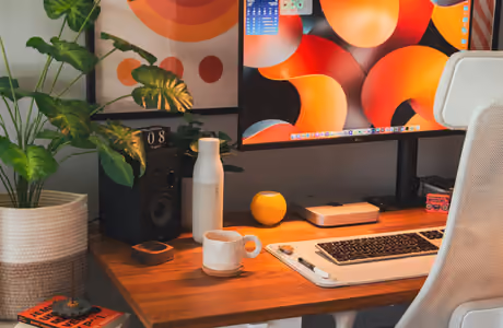 Interior design wallpapers: workspace, desk, pC, monitor