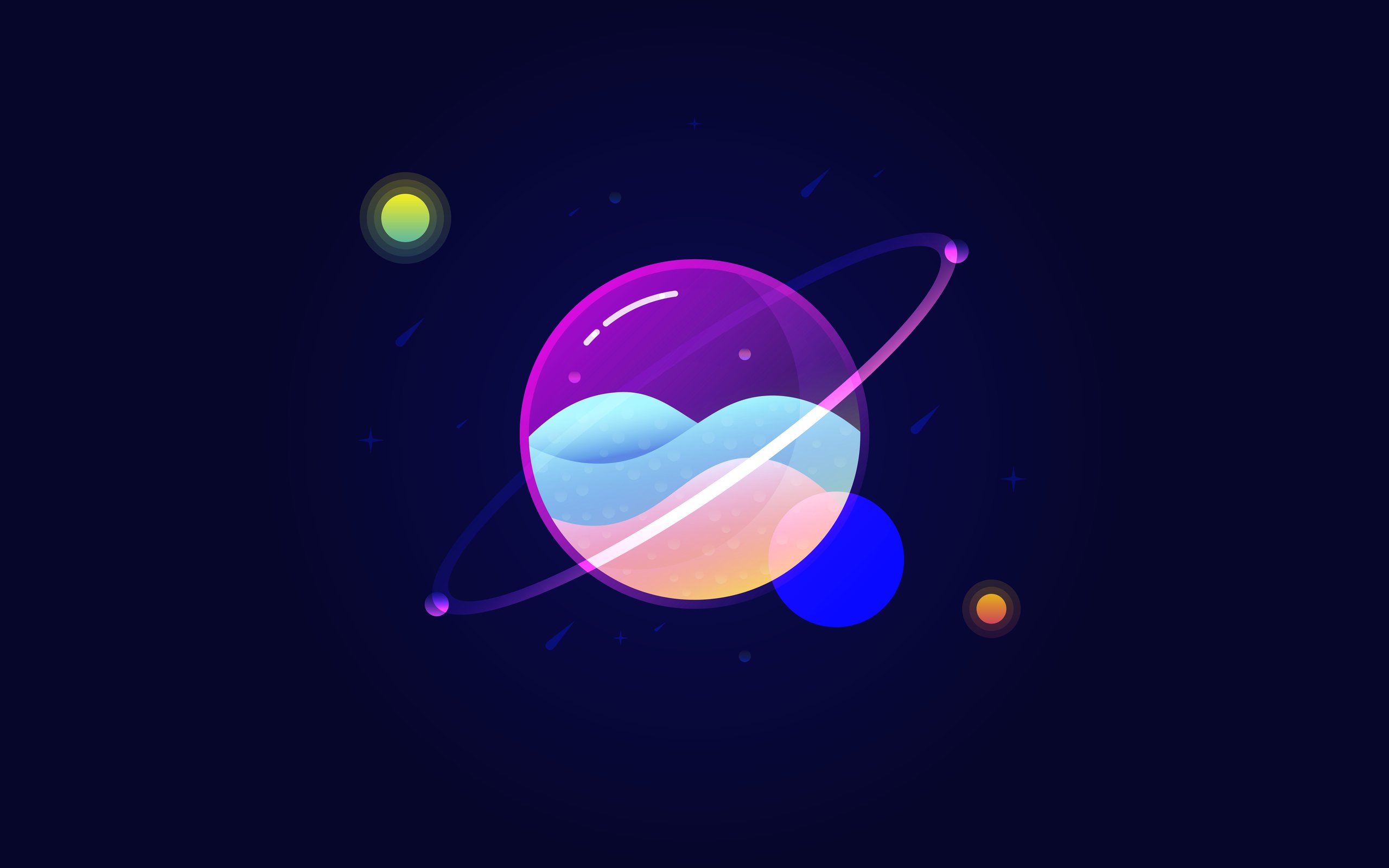 Abstract glowing fantasy planet - WQXGA and for Apple MacBook Air 13 wallpapers in 2560x1600 resolution