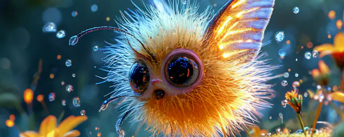 Fantasy wallpapers: fantastic creature, insect, moss, flowers