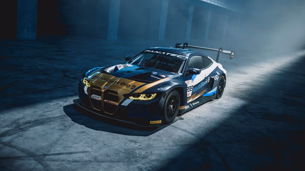 Racing BMW M4 GT3 front view — desktop and phone wallpaper, free download