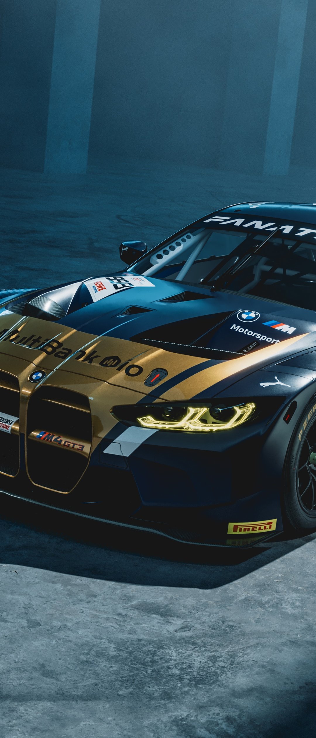 Racing BMW M4 GT3 front view - Wallpapers for Samsung Galaxy Z Flip7, Sony Xperia 5 II/5 III/5 V/10 IV/10 V, Xiaomi Mix Fold 3 in 1080x2520 resolution