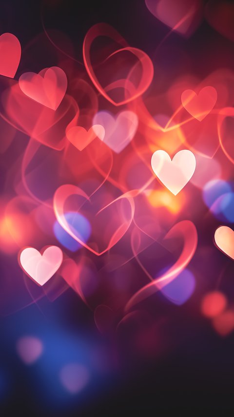 Valentines Day glowing hearts - Wallpapers for LG/ASUS in 480x854 resolution