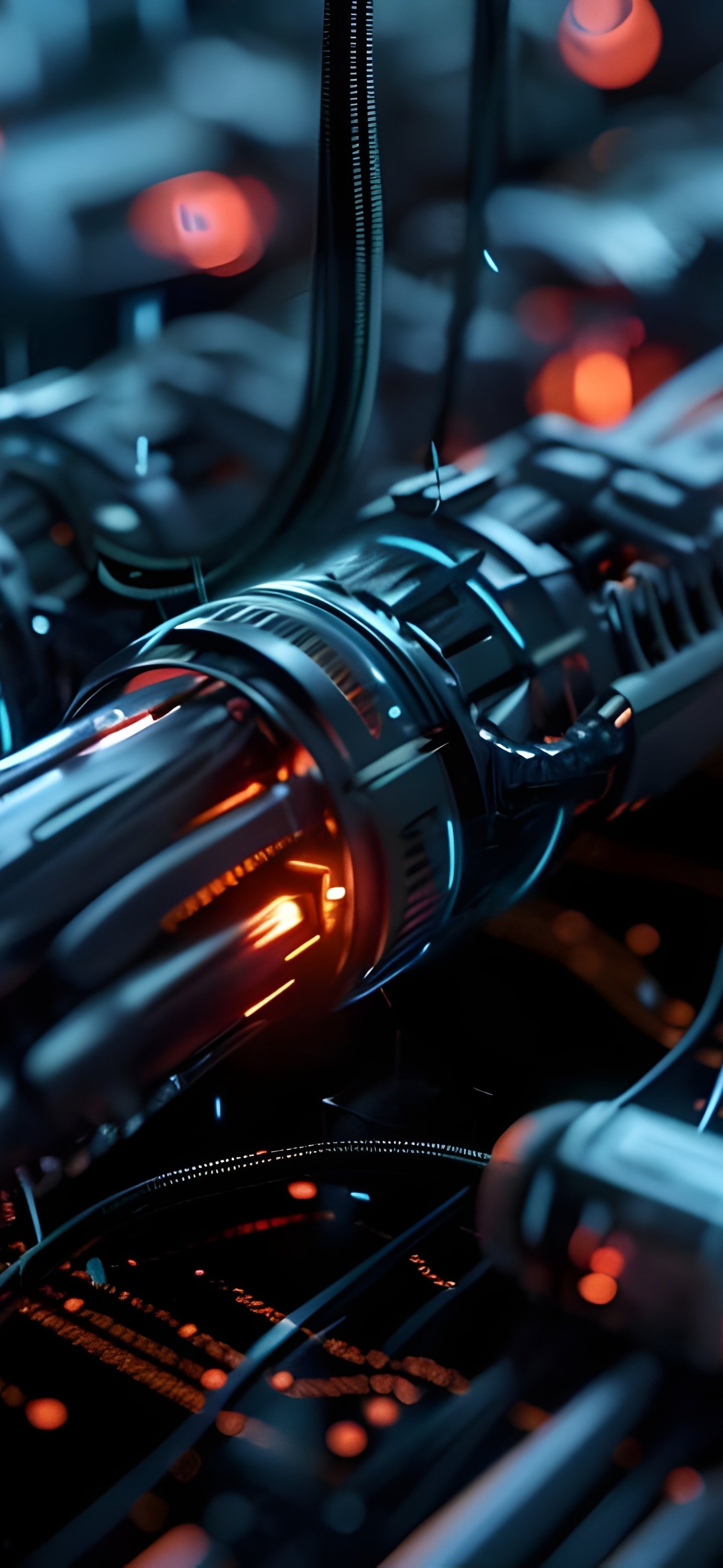 Futuristic data cables - Wallpapers for Samsung Galaxy S24/S24 Ultra/S25 Ultra/S25+/S26 Ultra in 1440x3120 resolution