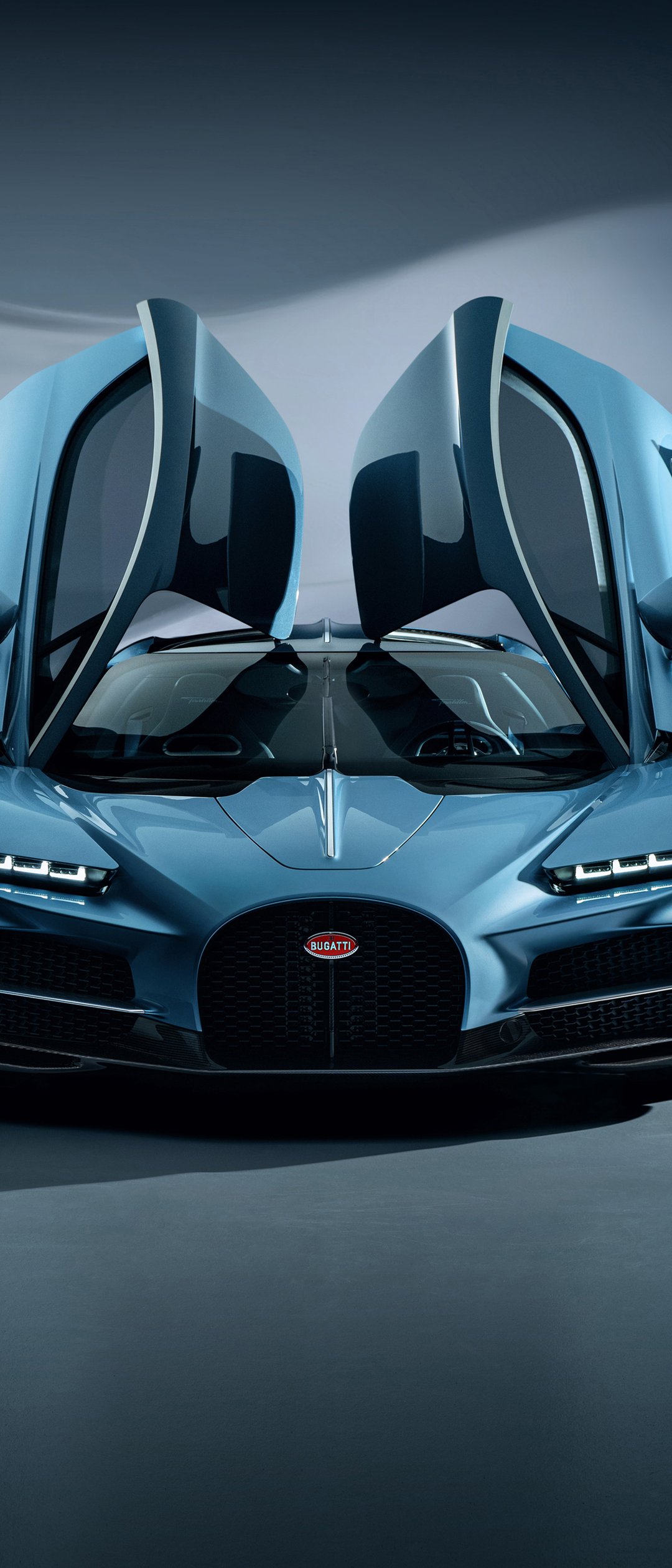 Bugatti Tourbillon with open doors front view - Wallpapers for Samsung Galaxy Z Flip7, Sony Xperia 5 II/5 III/5 V/10 IV/10 V, Xiaomi Mix Fold 3 in 1080x2520 resolution