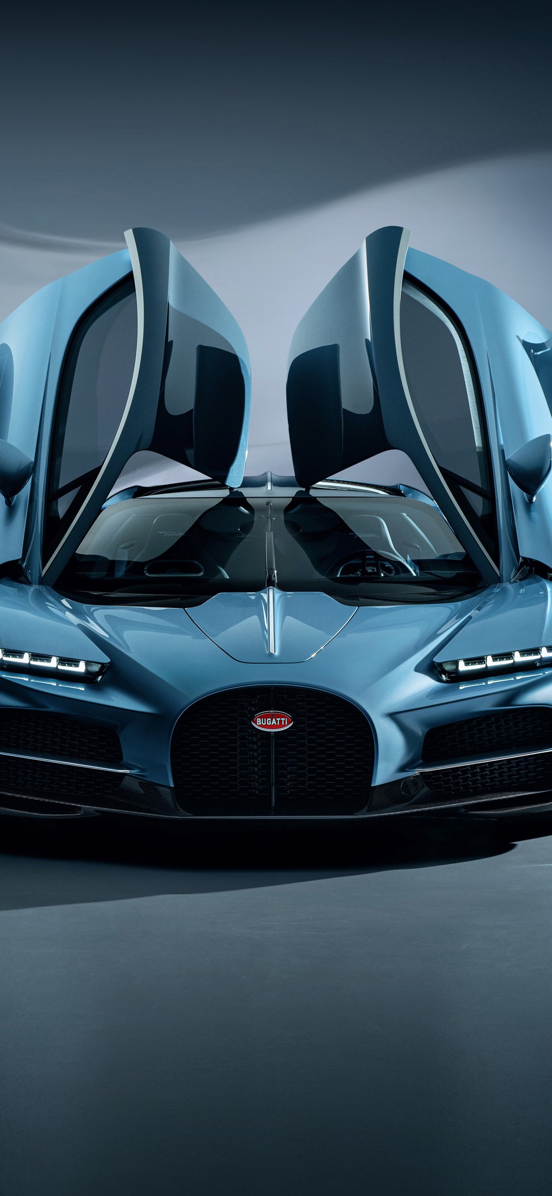 Bugatti Tourbillon with open doors front view - Wallpapers for iPhone X/XS/11 Pro in 1125x2436 resolution