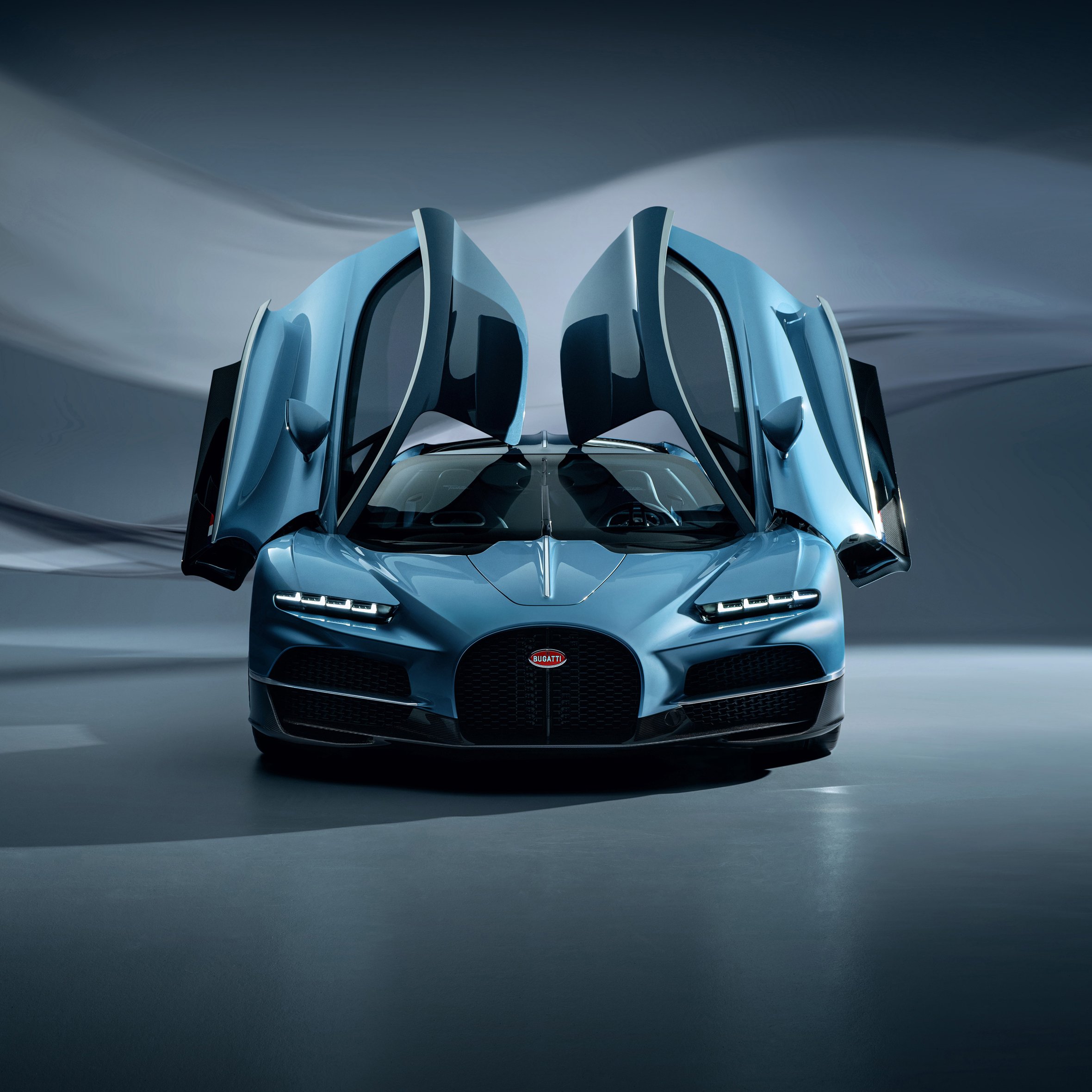 Bugatti Tourbillon with open doors front view - Wallpapers for iPad Air 10.9″ in 2360x2360 resolution