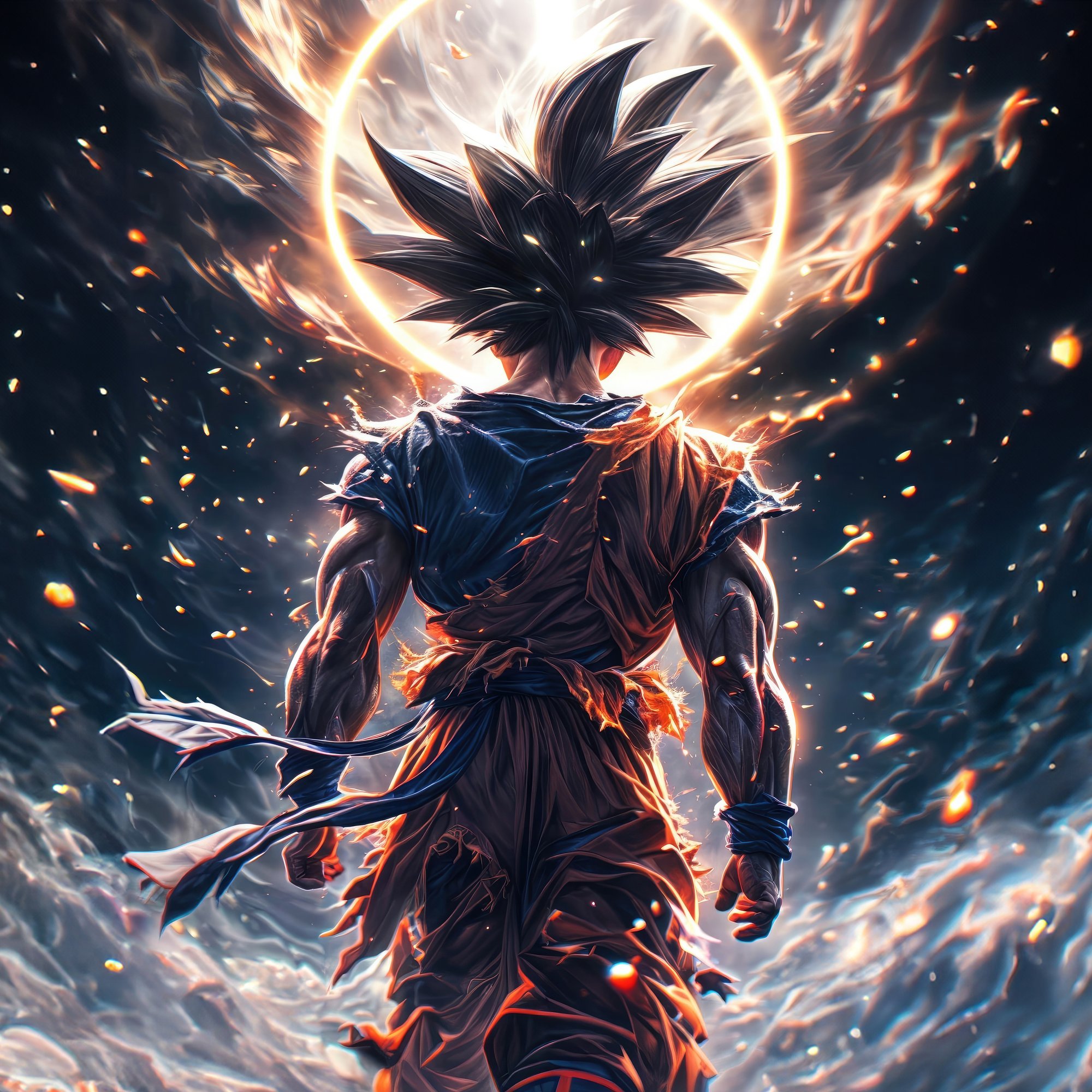 Son Goku back view - Wallpapers for Samsung/Xiaomi in 2000x2000 resolution