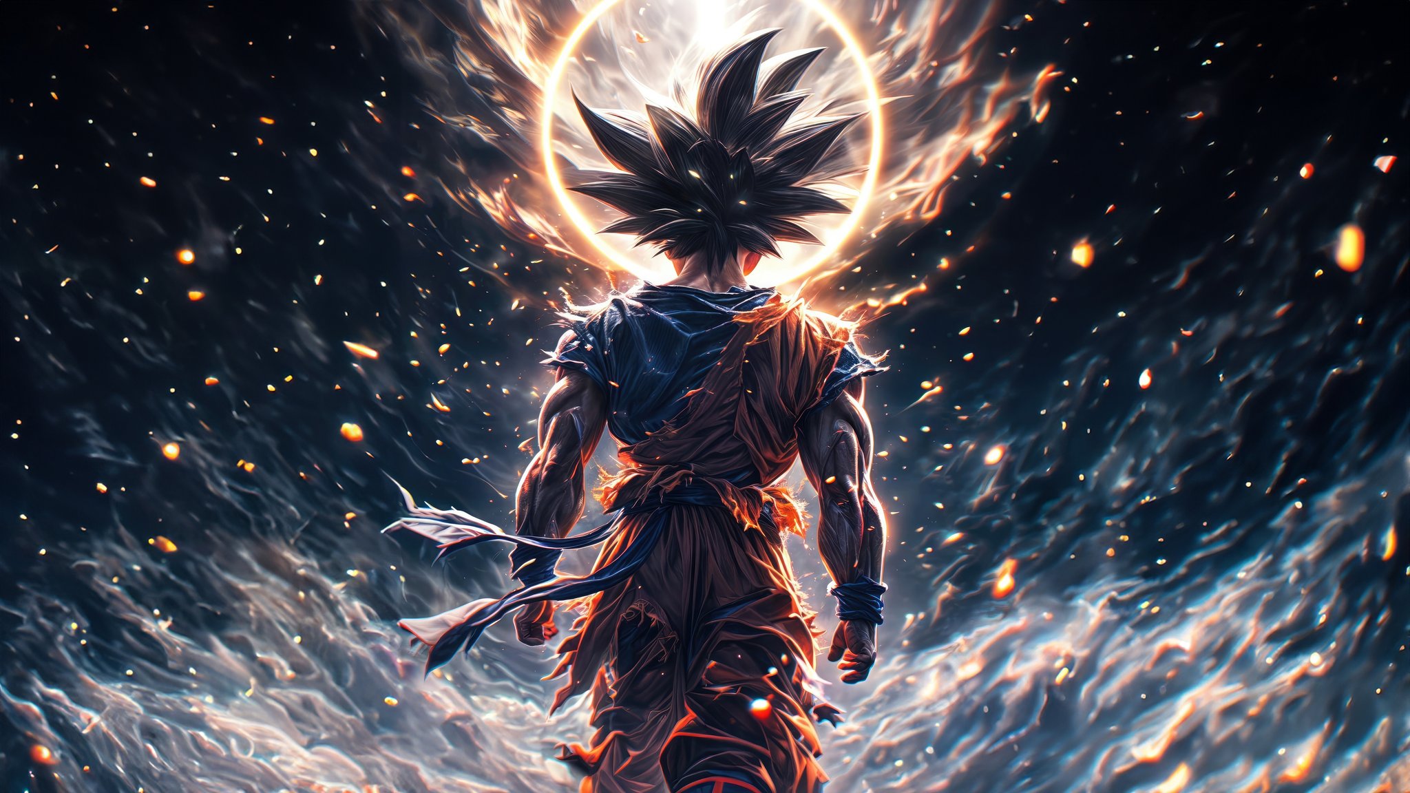 Son Goku back view - QWXGA wallpapers in 2048x1152 resolution